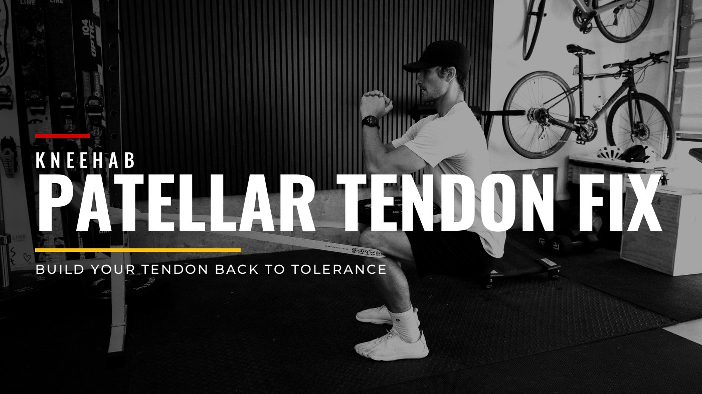 Kneehab Patellar Tendon Fix program cover: build your tendon back to tolerance