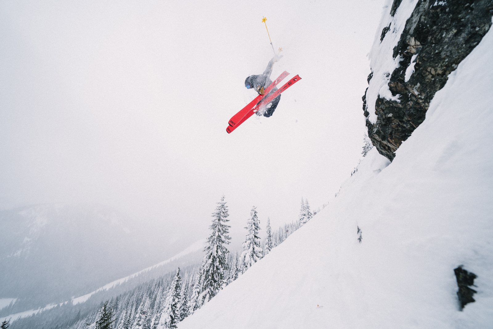 Connor skiing deep powder